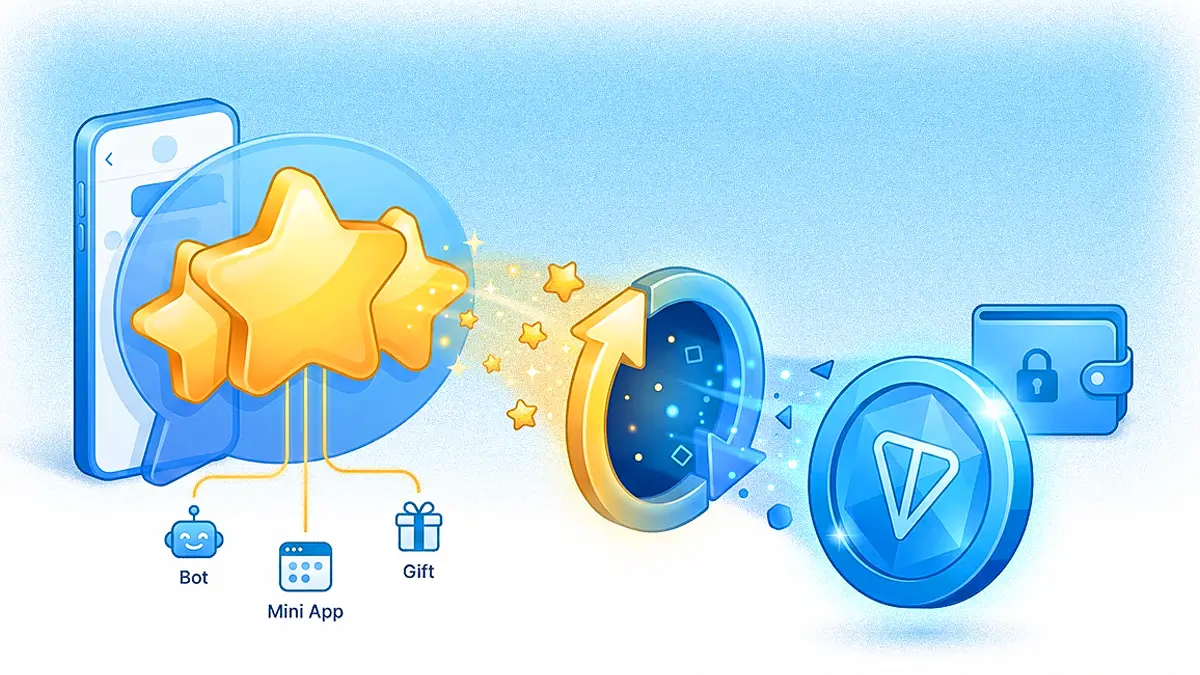 Gráfico de comparação explicando diferenças entre Telegram Stars e criptomoeda TON